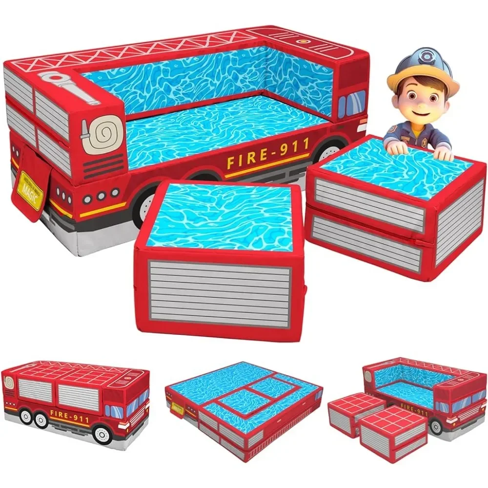 Kids Couch Sofa, Modular Toddler Couch, Convertible Kids Couch, Fire Truck-Themed Modular Sofa for Boys and Girls
Kids Couch Sofa, Modular Toddler Couch, Convertible Kids Couch, Fire Truck-Themed Modular Sofa for Boys and Girls