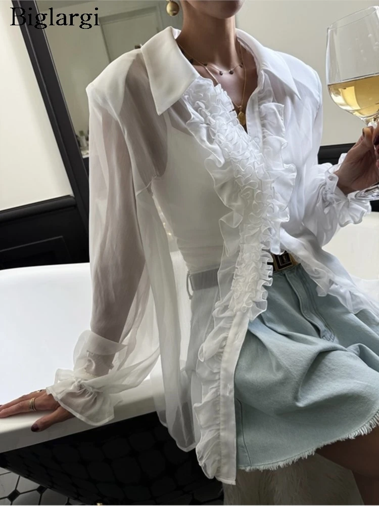 Summer Chiffon Shirt Women Long Sleeve Blouse Ladies Tops Casual Pleated Flower Woman Shirts
Summer Chiffon Shirt Women Long Sleeve Blouse Ladies Tops Casual Pleated Flower Woman Shirts