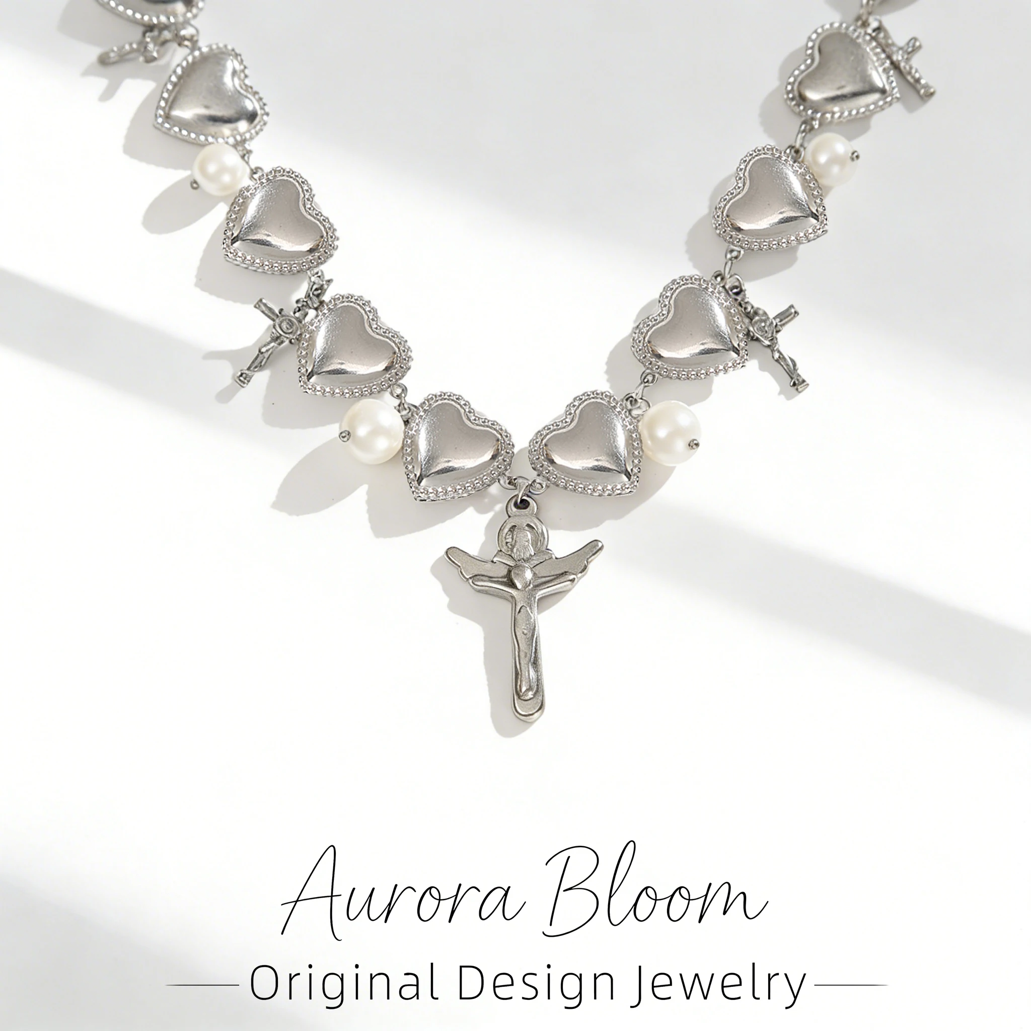 AURORA Punk Stainless Steel Heart Cross Pendant Necklaces For Women's Cross Necklace Decorations Choker Necklace Gothic Jewelry
AURORA Punk Stainless Steel Heart Cross Pendant Necklaces For Women's Cross Necklace Decorations Choker Necklace Gothic Jewelry