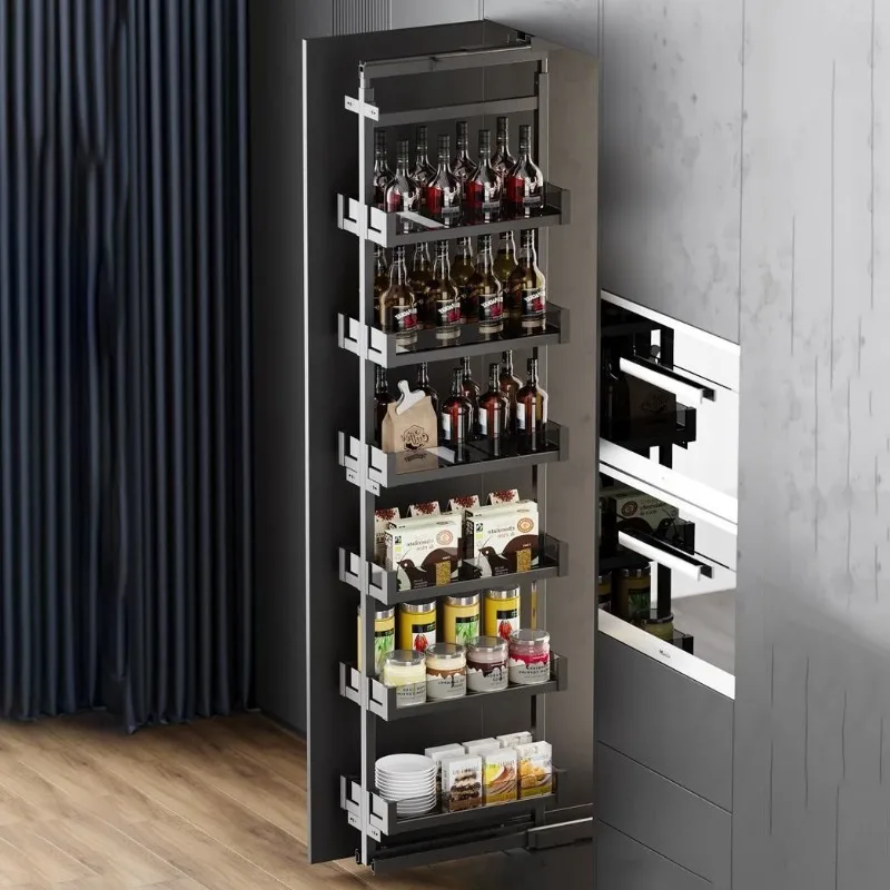 Multi Layer Bottle Organizer Rack Spice Rack Pull Out Track Kitchen Storage Racks Snack Cabinet Basket Narrow Home Storage