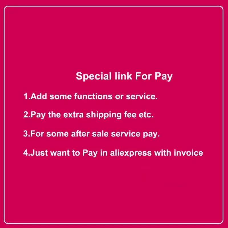 Special Link - Extra Fee just for customize fee / shipping cost / other fees
Special Link - Extra Fee just for customize fee / shipping cost / other fees