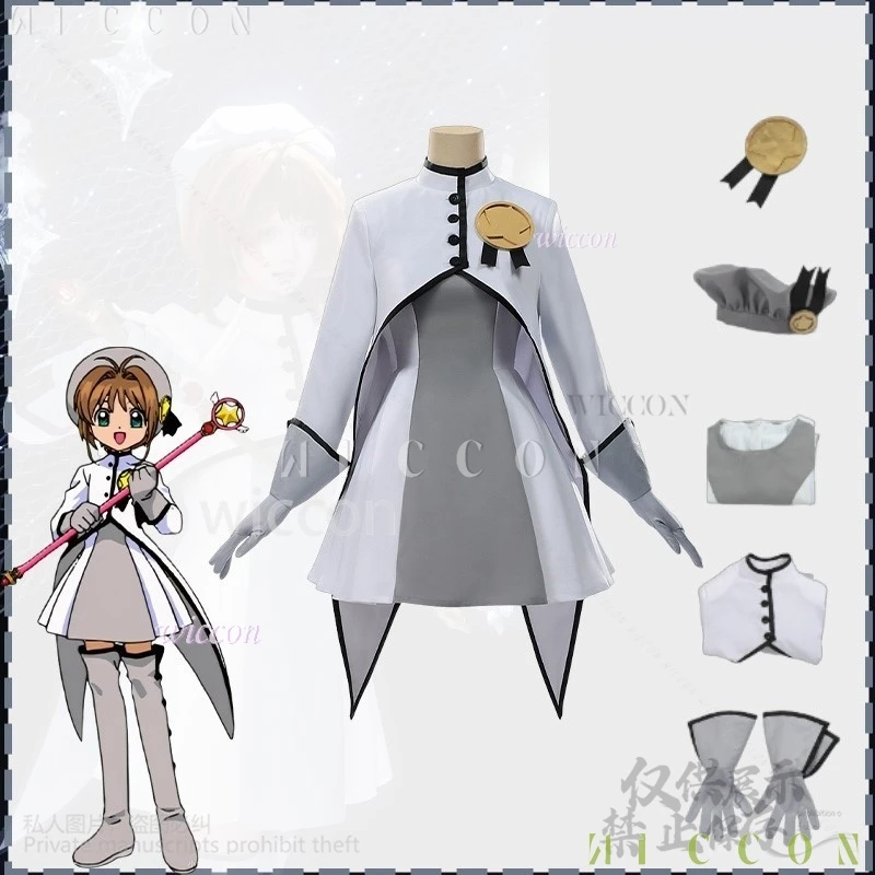 Anime Card Captors Sakura KINOMOTO Cosplay de mujer White Gray Dress Cape Lolita Kawaii Cute Uniform Wigs Jap
Anime Card Captors Sakura KINOMOTO Cosplay de mujer White Gray Dress Cape Lolita Kawaii Cute Uniform Wigs Jap