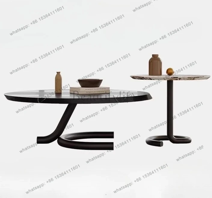Italian minimalist high-end marble coffee table combination round rock slab living room household metal special-shaped creative
Italian minimalist high-end marble coffee table combination round rock slab living room household metal special-shaped creative