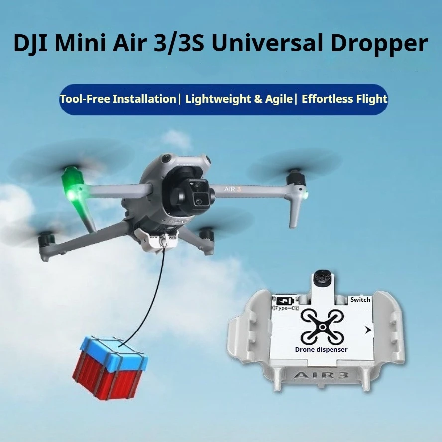 Drone Airdropper and Thrower, Drone Accessory Dispenser for Rescue and Material Delivery, Compatible with DJI Air 3 Drone
Drone Airdropper and Thrower, Drone Accessory Dispenser for Rescue and Material Delivery, Compatible with DJI Air 3 Drone