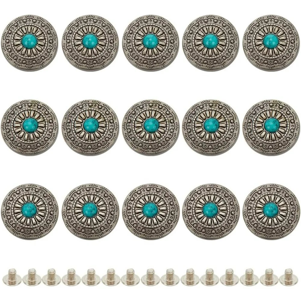 15Pcs Screw Back Buttons 12mm Sunflower Decorative Buckle Metal Daisy Buttons Round Conchos Replacement Jean Button for Men
15Pcs Screw Back Buttons 12mm Sunflower Decorative Buckle Metal Daisy Buttons Round Conchos Replacement Jean Button for Men