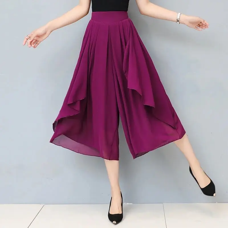 Ladies Fashion Irregular Solid Color High Waist Wide Leg Summer Elegant Pleated Elastic Waist Loose Pants Femme All-match
Ladies Fashion Irregular Solid Color High Waist Wide Leg Summer Elegant Pleated Elastic Waist Loose Pants Femme All-match