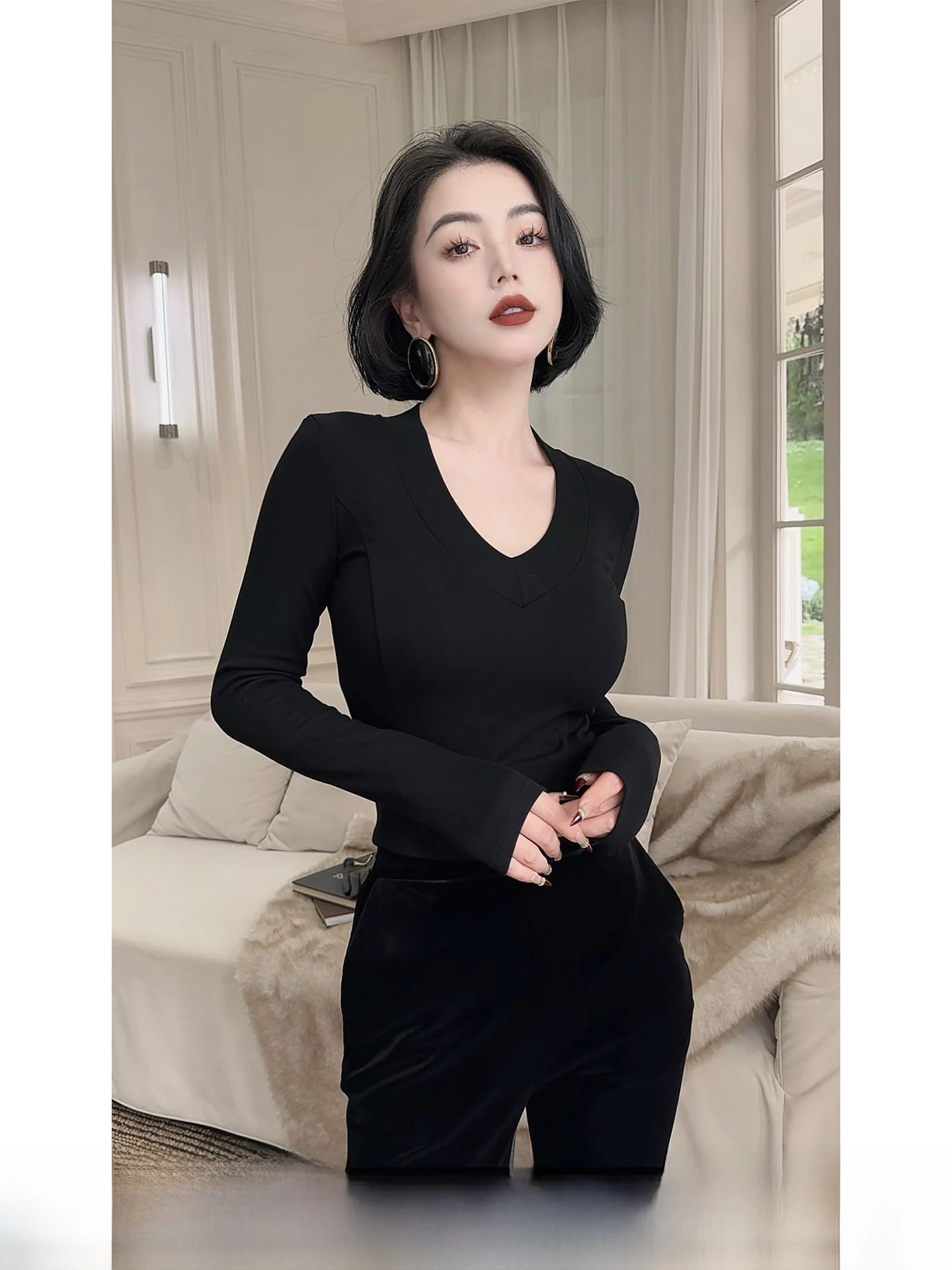 LYXJ mat V-Ne Long Sve Knitted Slim Fit Base irt Women's Faion Spring 2026 Breathable Stretchy T-irt
LYXJ mat V-Ne Long Sve Knitted Slim Fit Base irt Women's Faion Spring 2026 Breathable Stretchy T-irt