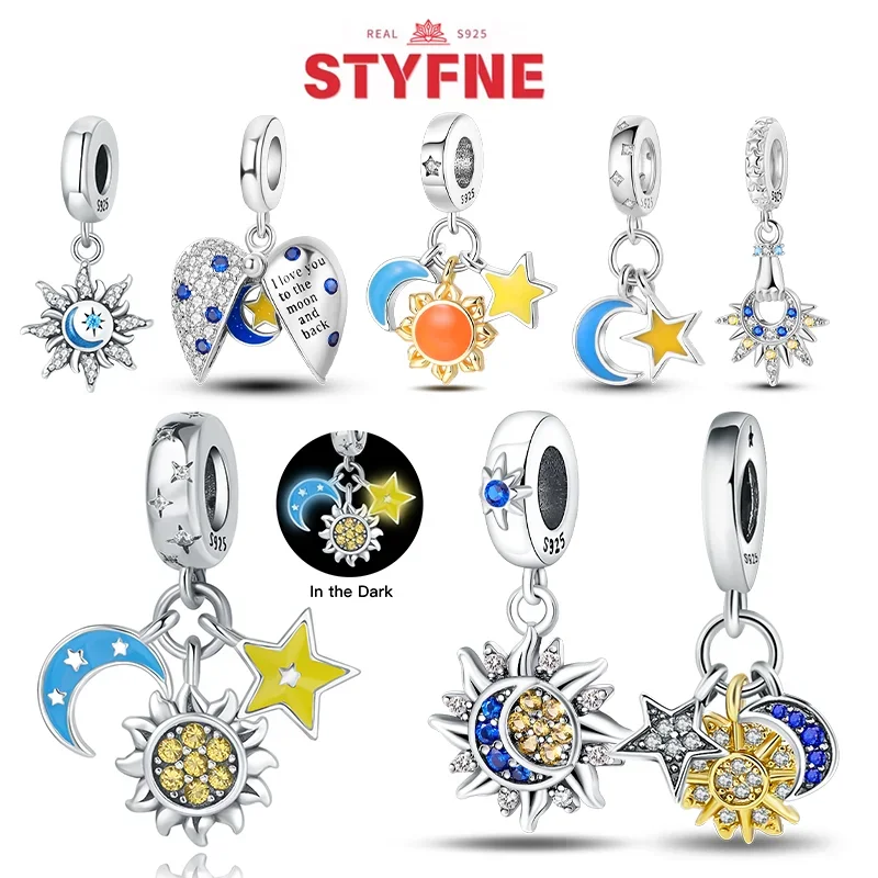 S925 Silver Star Moon Sun Series Charms Luminous Bead Fit Original Bracelet Pendant Beads DIY Fine Jewelry Gifts for Women
S925 Silver Star Moon Sun Series Charms Luminous Bead Fit Original Bracelet Pendant Beads DIY Fine Jewelry Gifts for Women