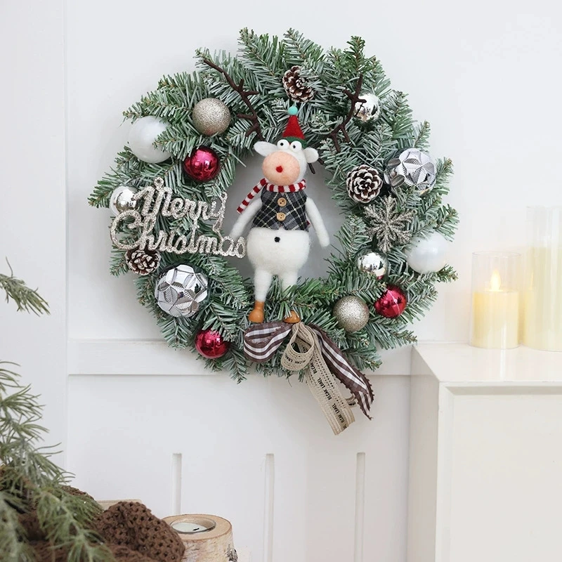 Christmas Decoration Handmade Simulation Christmas Wreath Door Hanging Window Props Exquisite High Quality Home Decor
Christmas Decoration Handmade Simulation Christmas Wreath Door Hanging Window Props Exquisite High Quality Home Decor