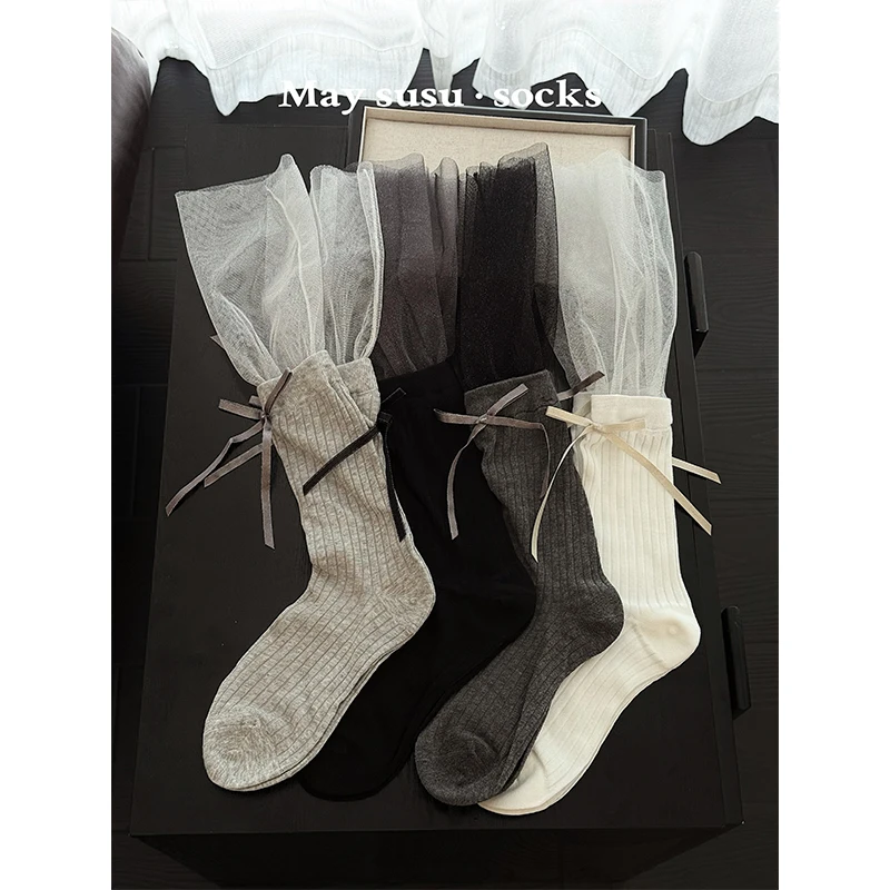 May susu·Spring Summer Thin Mesh Patchwork Long Tube SocksinsButterfly Bow Calf Socks Sandals Slouch Socks
May susu·Spring Summer Thin Mesh Patchwork Long Tube SocksinsButterfly Bow Calf Socks Sandals Slouch Socks