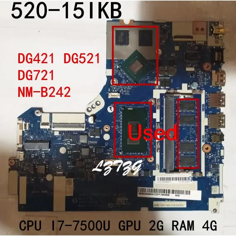 NM-B242 для Lenovo ideapad 520-15IKB, материнская плата для ноутбука, процессор I7-7500U, графический процессор, 2 ГБ ОЗУ, 4 ГБ FRU 5B20N98441
NM-B242 для Lenovo ideapad 520-15IKB, материнская плата для ноутбука, процессор I7-7500U, графический процессор, 2 ГБ ОЗУ, 4 ГБ FRU 5B20N98441