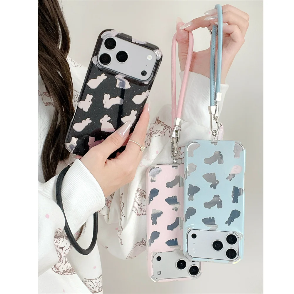 Fashion Cute Mirror Bunny Phone case for iPhone 16 17 Pro Max 15 16 Pro 15 Pro Funda With hHand Strap Shockproof Protective Cove
Fashion Cute Mirror Bunny Phone case for iPhone 16 17 Pro Max 15 16 Pro 15 Pro Funda With hHand Strap Shockproof Protective Cove