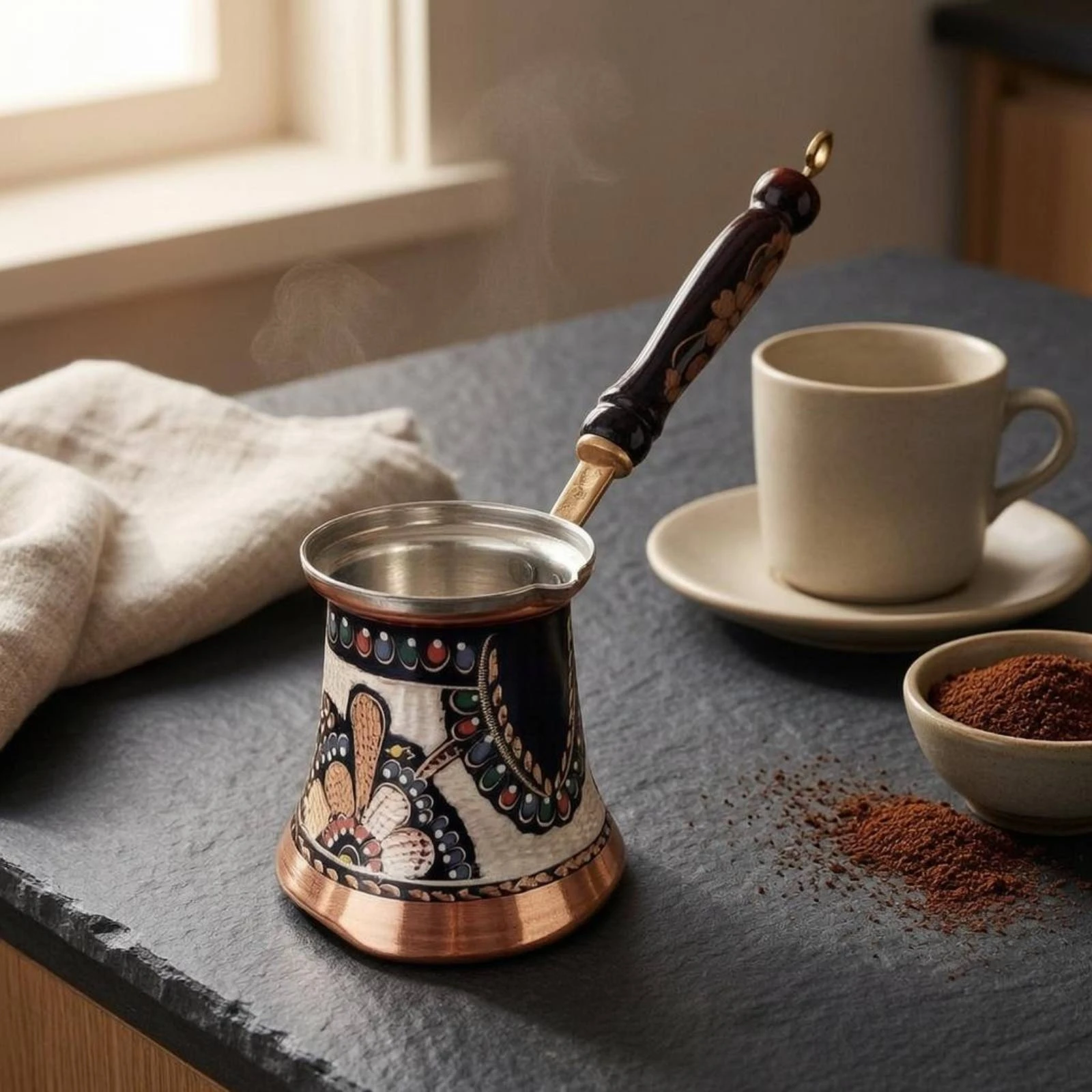 Handmade Copper Coffee Pot Stovetop Wood Handle Coffee Pot
Handmade Copper Coffee Pot Stovetop Wood Handle Coffee Pot