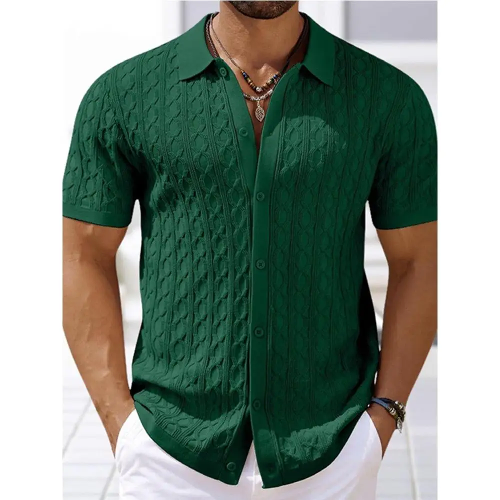 Мужская вязаная футболка-поло на пуговицах, повседневная, модная, свободного кроя, из полиэфирного волокна, удобная, для отдыха
Мужская вязаная футболка-поло на пуговицах, повседневная, модная, свободного кроя, из полиэфирного волокна, удобная, для отдыха