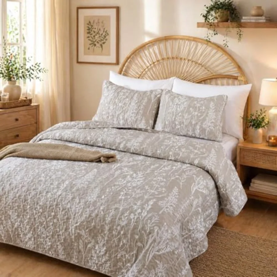 Quilt Size Quilt Bed Spread Boho Quilt with Floral Pattern Microfiber Quilts Set 3 Pieces Lightweight Comforter Reversible Bedd
Quilt Size Quilt Bed Spread Boho Quilt with Floral Pattern Microfiber Quilts Set 3 Pieces Lightweight Comforter Reversible Bedd