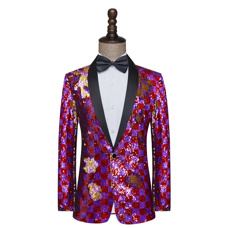 HOO 2024 Men's Plaid Sequined Slim-Fit Trendy Suit Jacket Performance Host Studio blazer
HOO 2024 Men's Plaid Sequined Slim-Fit Trendy Suit Jacket Performance Host Studio blazer