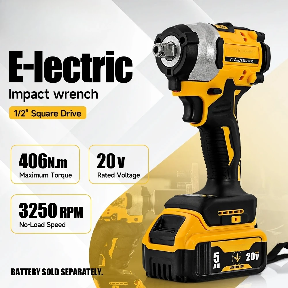 DCF922 Electric Impact Wrench Rechargeable High Torque 406Nm(Reverse) 1/2" 2500 RPM Universal Power Too For Dewalt 20V Battery
DCF922 Electric Impact Wrench Rechargeable High Torque 406Nm(Reverse) 1/2" 2500 RPM Universal Power Too For Dewalt 20V Battery