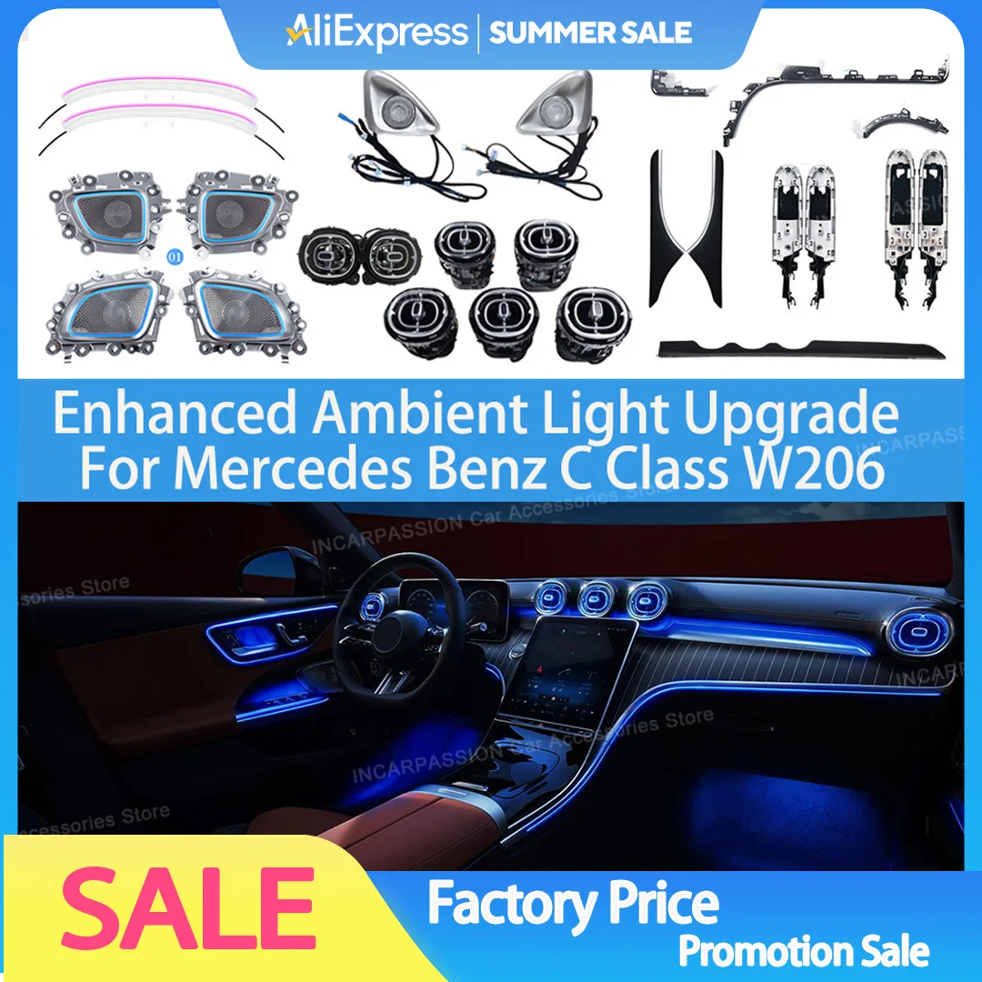 Обновление улучшенного окружающего освещения для Mercedes Benz C Class W206 GLC X254, 4D твитера, светодиодная воздушная турбина, вентиляционная насадка, крышка динамика
Обновление улучшенного окружающего освещения для Mercedes Benz C Class W206 GLC X254, 4D твитера, светодиодная воздушная турбина, вентиляционная насадка, крышка динамика