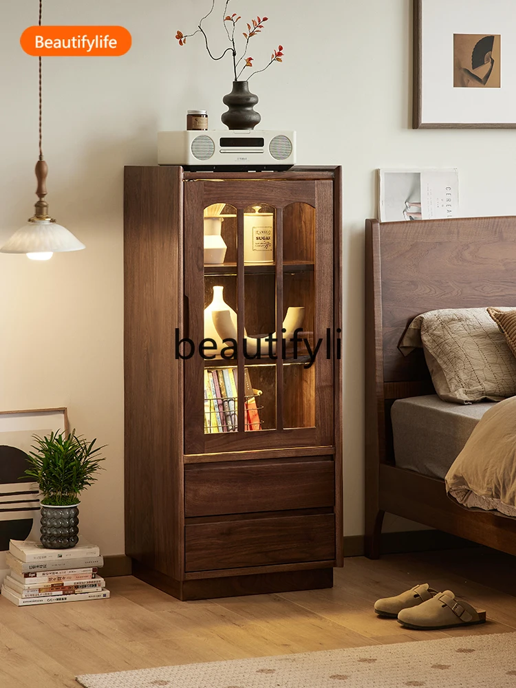 North American black walnut wine cabinet Nordic all solid wood vertical cabinet living room storage display cabinet
North American black walnut wine cabinet Nordic all solid wood vertical cabinet living room storage display cabinet