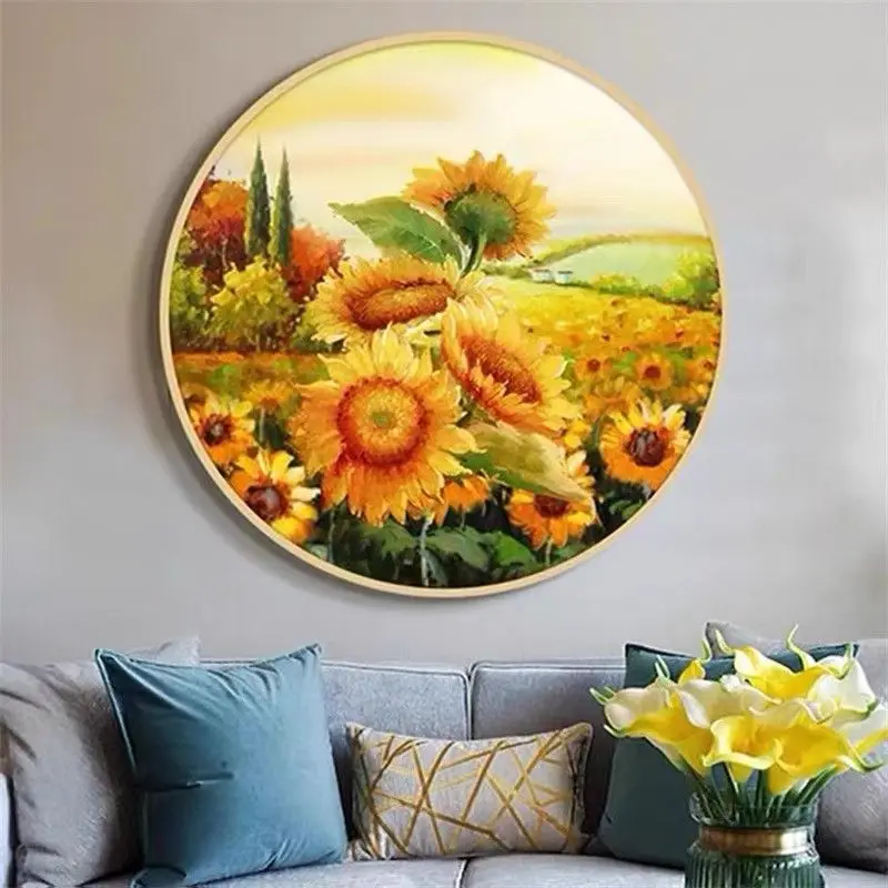Handmade cross stitch finished product with sunflower plantation flowers, new living room, bedroom decoration with frame
Handmade cross stitch finished product with sunflower plantation flowers, new living room, bedroom decoration with frame
