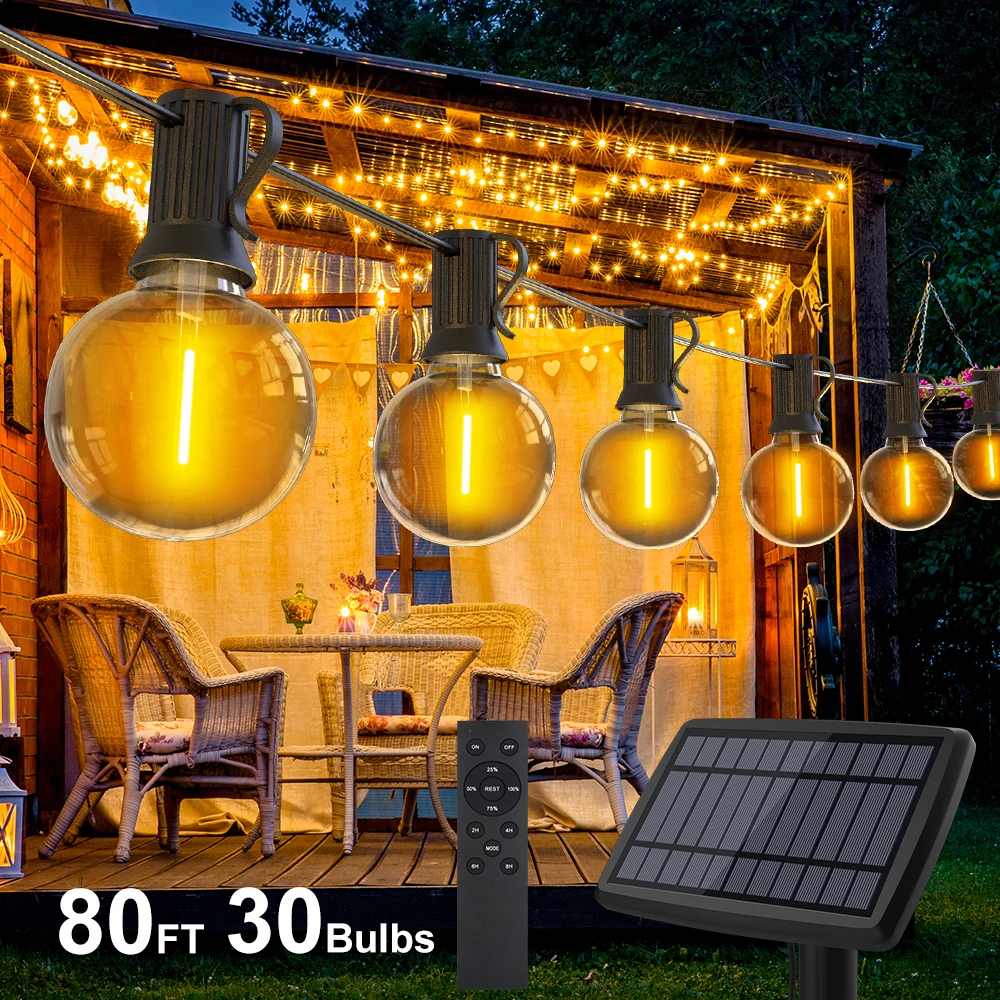 Уличная солнечная гирлянда, гирлянда, ретро G40, светодиодная сказочная лампа, небьющаяся пластиковая лампа, водонепроницаемый декоративный светильник для вечеринки, патио 
Уличная солнечная гирлянда, гирлянда, ретро G40, светодиодная сказочная лампа, небьющаяся пластиковая лампа, водонепроницаемый декоративный светильник для вечеринки, патио