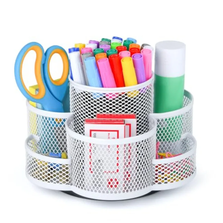Pen Holder for Desk, Rotating Pencil Holder, Cup Holder for Desk Office, Pen Organizer Pure White
Pen Holder for Desk, Rotating Pencil Holder, Cup Holder for Desk Office, Pen Organizer Pure White