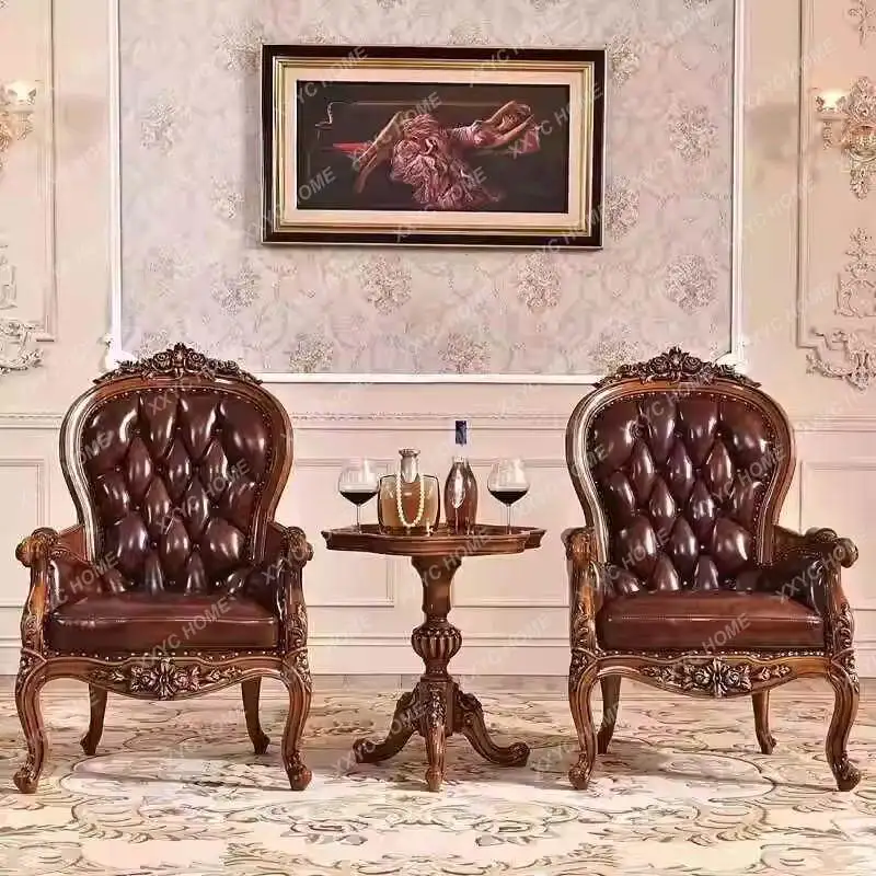 All solid wood leather sofa chair living room leisure chair luxury book chair
All solid wood leather sofa chair living room leisure chair luxury book chair