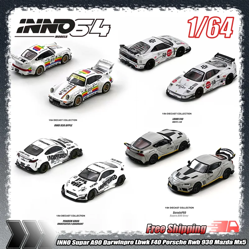Inno 1:64 Toyota Supar A90 Darwinpro Lbwk F40 Collet Porsche Rwb 930 White Apples GR86 Mazda Mx5 Design Alloy Diecast Model Gift
Inno 1:64 Toyota Supar A90 Darwinpro Lbwk F40 Collet Porsche Rwb 930 White Apples GR86 Mazda Mx5 Design Alloy Diecast Model Gift