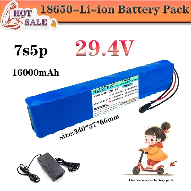 2026 High Capacity 7S5P 18650 Lithium Battery 24V 16AH 15A BMS 500W 29.4V Suitable for Electric Vehicles + 2A Charger
2026 High Capacity 7S5P 18650 Lithium Battery 24V 16AH 15A BMS 500W 29.4V Suitable for Electric Vehicles + 2A Charger