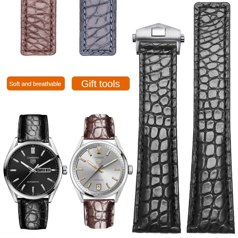 Crocodile Strap With Flat Interface Replaces Original Folding Clasp Leather Watch Of Carrera/Monaco series With 19/20/222mm.
Crocodile Strap With Flat Interface Replaces Original Folding Clasp Leather Watch Of Carrera/Monaco series With 19/20/222mm.