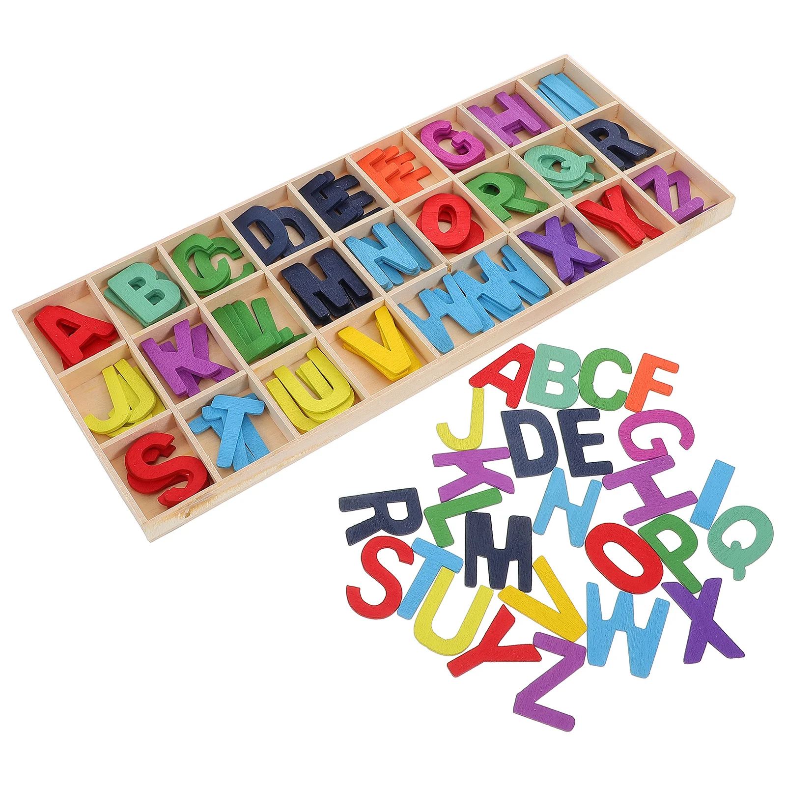 1 Set Wooden Alphabet Letters Early Education Learning Set Storage Tray Preschool Interactive Activities
1 Set Wooden Alphabet Letters Early Education Learning Set Storage Tray Preschool Interactive Activities