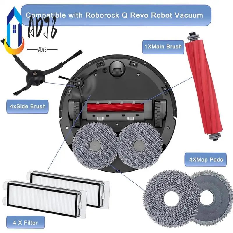 AD78-1Набор деталей, аксессуаров для пылесоса Roborock Q Revo, набор запасных частей для роботов Roborock P10, основная щетка, пыль B
AD78-1Набор деталей, аксессуаров для пылесоса Roborock Q Revo, набор запасных частей для роботов Roborock P10, основная щетка, пыль B