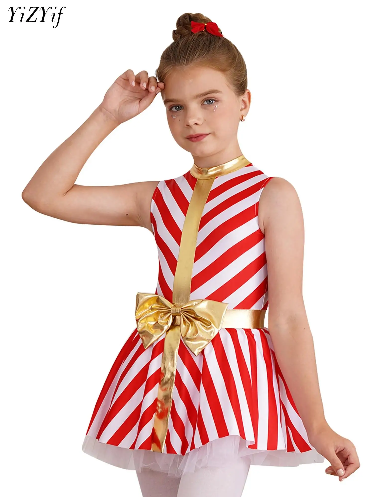 Kids Girls Christmas Santa Candy Cane Costume Figure Skating Sleeveless Shiny Bow Striped Tutu Dress Leotard Ballet Dancewear
Kids Girls Christmas Santa Candy Cane Costume Figure Skating Sleeveless Shiny Bow Striped Tutu Dress Leotard Ballet Dancewear
