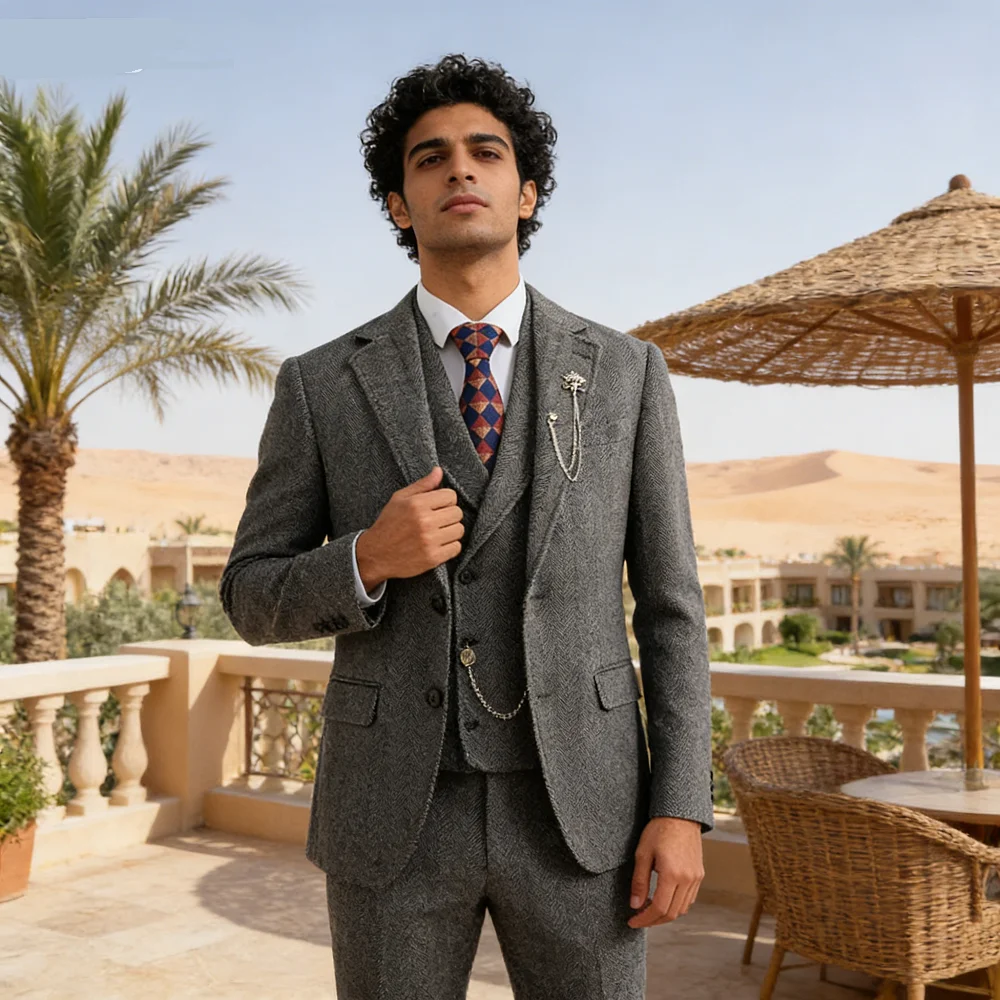 Men's Tweed Spine Trench Coat Wedding Suit Casual Style 3-Piece Men's Fashion Terno De Espinha Transversal
Men's Tweed Spine Trench Coat Wedding Suit Casual Style 3-Piece Men's Fashion Terno De Espinha Transversal
