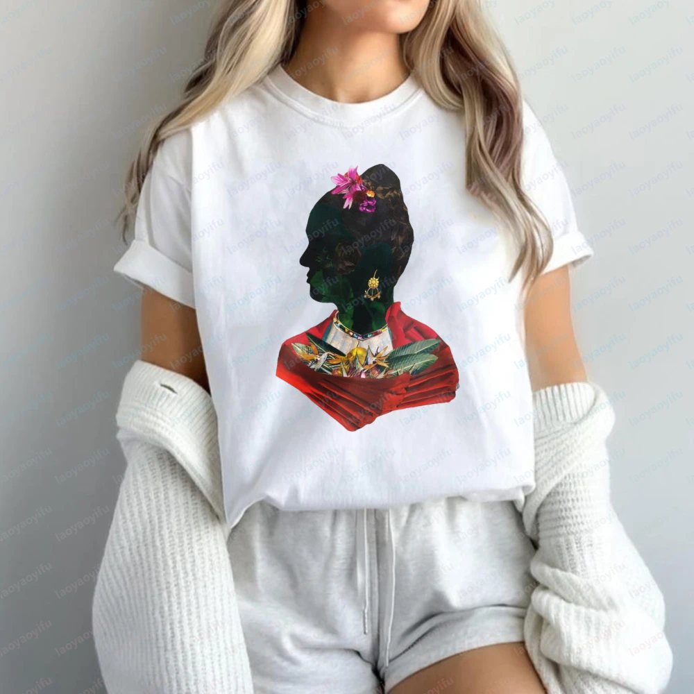 Surreal Frida Tee Floral Frida Silhouette Graphic Tshirt Modern Art Casual Cotton Tops Streetwear Trendy Classics Women Clothes
Surreal Frida Tee Floral Frida Silhouette Graphic Tshirt Modern Art Casual Cotton Tops Streetwear Trendy Classics Women Clothes