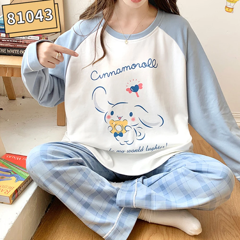 Kawaii Cinnamoroll 2 шт. пижамный костюм Sanrio для женщин, брюки с длинными рукавами в стиле аниме, осенняя хлопковая мягкая домашняя одежда, свободная милая одежда для девочек
Kawaii Cinnamoroll 2 шт. пижамный костюм Sanrio для женщин, брюки с длинными рукавами в стиле аниме, осенняя хлопковая мягкая домашняя одежда, свободная милая одежда для девочек