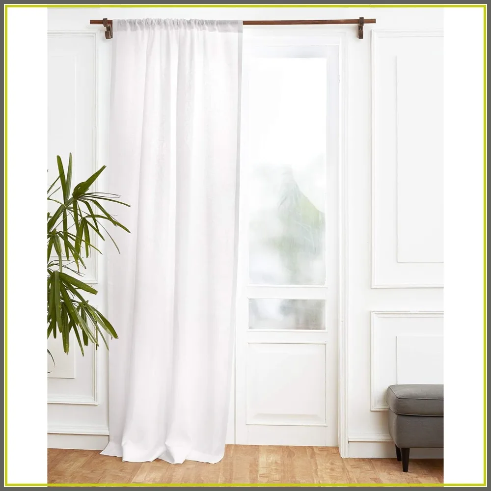 52x96 Light Filtering Linen Curtain Panel, 100% European Flax, Rod Pocket, White
52x96 Light Filtering Linen Curtain Panel, 100% European Flax, Rod Pocket, White