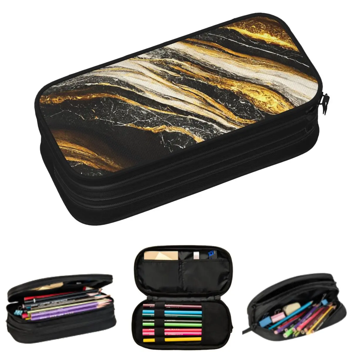 Мраморные пеналы с золотыми прожилками для школьников, большая сумка-пенал для ручек и карандашей, вместительный пенал-косметичка
Мраморные пеналы с золотыми прожилками для школьников, большая сумка-пенал для ручек и карандашей, вместительный пенал-косметичка