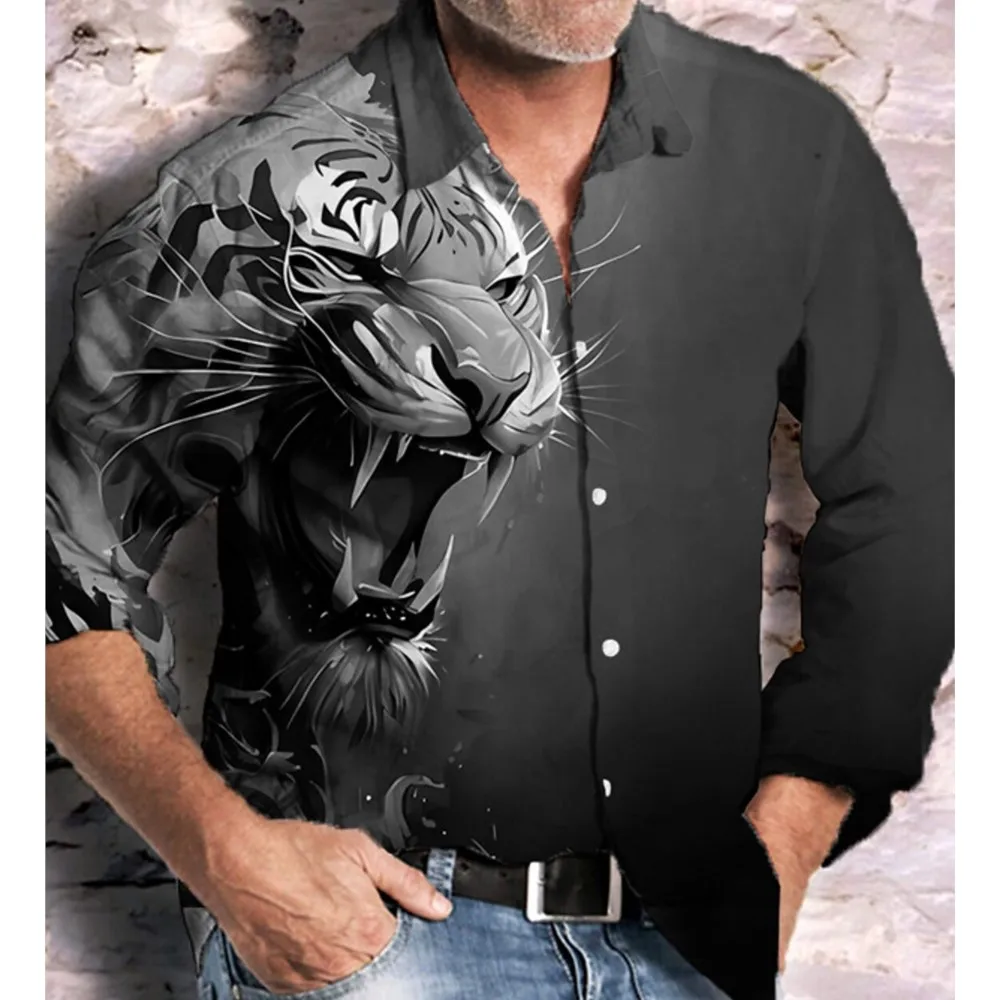 Брендовая мужская рубашка с лацканами, рубашка с 3D принтом животных, черное золото, леопард, жестокий модный тренд, лето 2023, новые топы большого размера
Брендовая мужская рубашка с лацканами, рубашка с 3D принтом животных, черное золото, леопард, жестокий модный тренд, лето 2023, новые топы большого размера