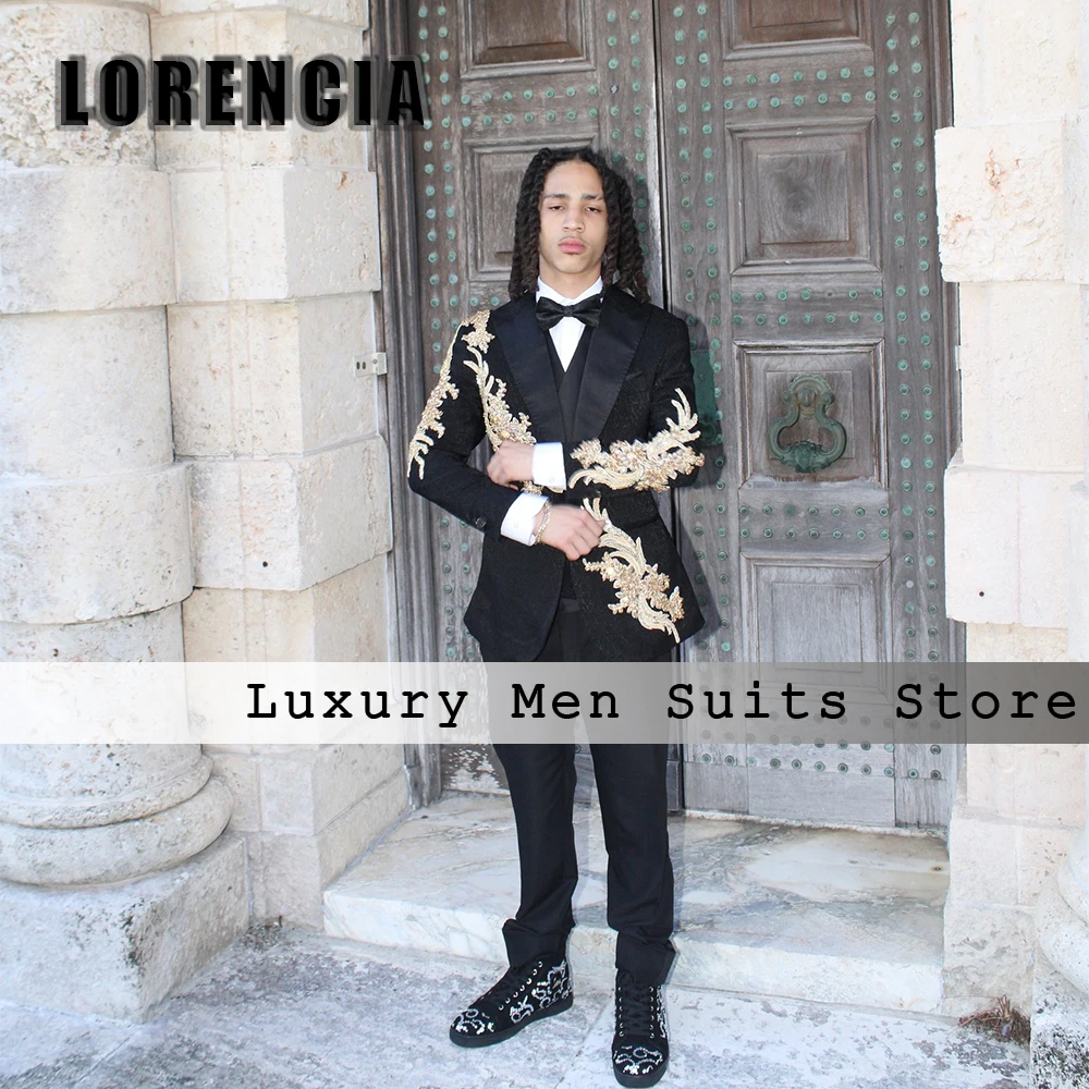 Sparkly Applique Suits for Male Crystal 2 Pieces Wedding Groom Tuxedos Customized Peak Blazer Pants traje juvenil masculino
Sparkly Applique Suits for Male Crystal 2 Pieces Wedding Groom Tuxedos Customized Peak Blazer Pants traje juvenil masculino