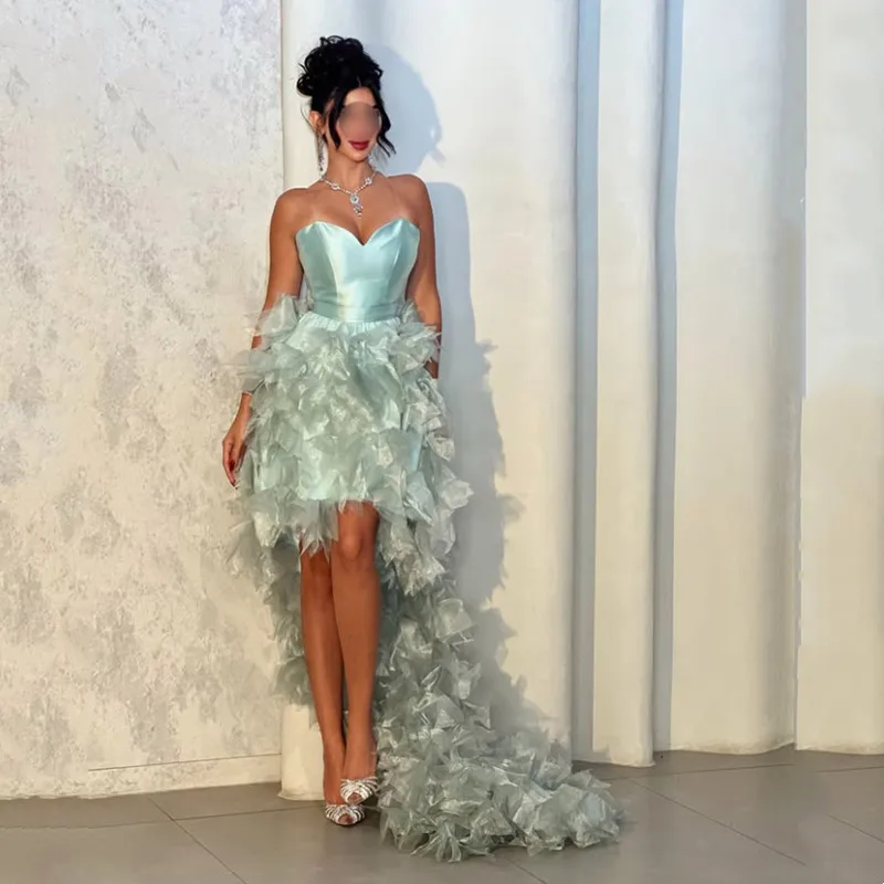 Modern High/Low Satin A-Line Evening Dress Sexy Sweetheart Sleeveless Formal Prom Gowns Simpl Tiered Backless Dress Customized
Modern High/Low Satin A-Line Evening Dress Sexy Sweetheart Sleeveless Formal Prom Gowns Simpl Tiered Backless Dress Customized