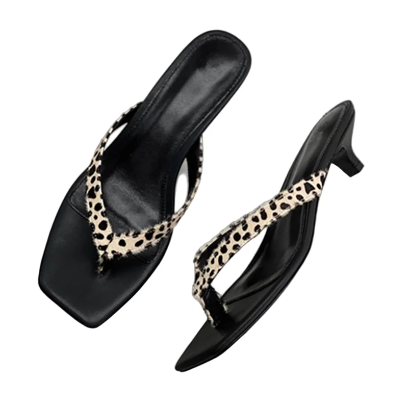 Withered French Lazy Leopard Horsehair Leather Sandals Shoes Minimalist Retro Temperament Square Toe Kitten Heel Slippers Women 
Withered French Lazy Leopard Horsehair Leather Sandals Shoes Minimalist Retro Temperament Square Toe Kitten Heel Slippers Women