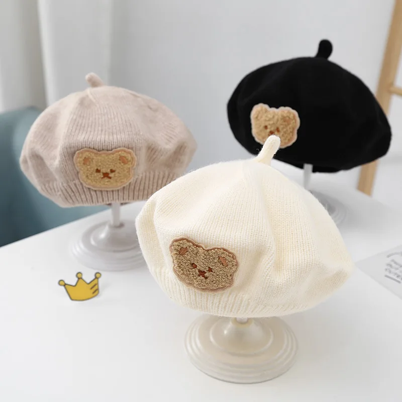 Cute Bear Baby Knit Beret Winter Warm Toddler Woolen Hat 1-3year Kids Artist Painter Cap Cartoon Beanies Children Crochet Bonnet
Cute Bear Baby Knit Beret Winter Warm Toddler Woolen Hat 1-3year Kids Artist Painter Cap Cartoon Beanies Children Crochet Bonnet
