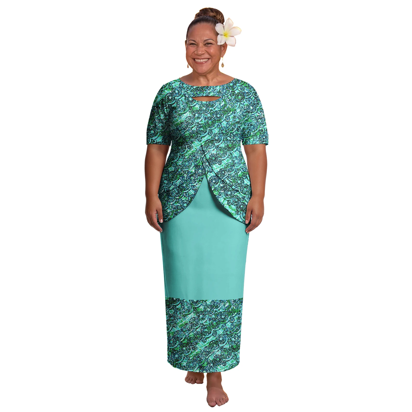 Excellent Print Hawaiian Plus Size Dress Samoan Elegant Lady Clothes Polynesian Double Layer Slit Top 2pc Set Puletasi for Women
Excellent Print Hawaiian Plus Size Dress Samoan Elegant Lady Clothes Polynesian Double Layer Slit Top 2pc Set Puletasi for Women