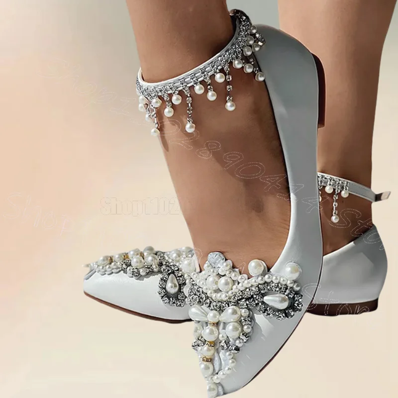 Crystal Pearl Decor Silver Pointed Toe Pumps Buckle Strap Women Shoes Low Top Novel Party Feast Dating 2026 Zapatos Para Mujere
Crystal Pearl Decor Silver Pointed Toe Pumps Buckle Strap Women Shoes Low Top Novel Party Feast Dating 2026 Zapatos Para Mujere