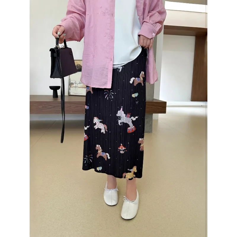 Miyake Original Pleated Printed Skirt Plisse Women 2026 Summer New Pleats Jupe Design Loose Straight Mid-Length Fold Skirt
Miyake Original Pleated Printed Skirt Plisse Women 2026 Summer New Pleats Jupe Design Loose Straight Mid-Length Fold Skirt