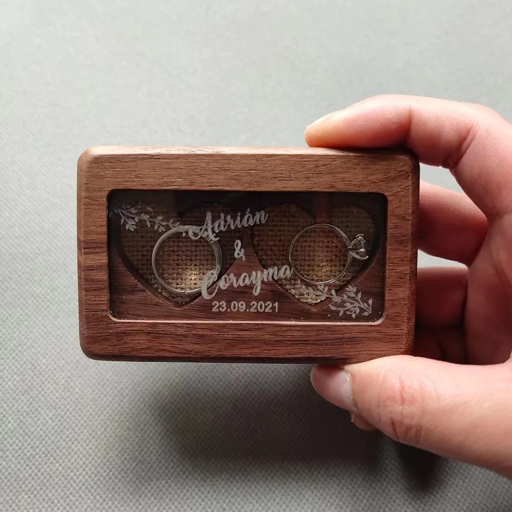 Personalized Walnut wood box Proposal And Wedding Ring Box Wooden Ring Bearer Box Custom Name Jewelry Holder Romantic Gift
Personalized Walnut wood box Proposal And Wedding Ring Box Wooden Ring Bearer Box Custom Name Jewelry Holder Romantic Gift