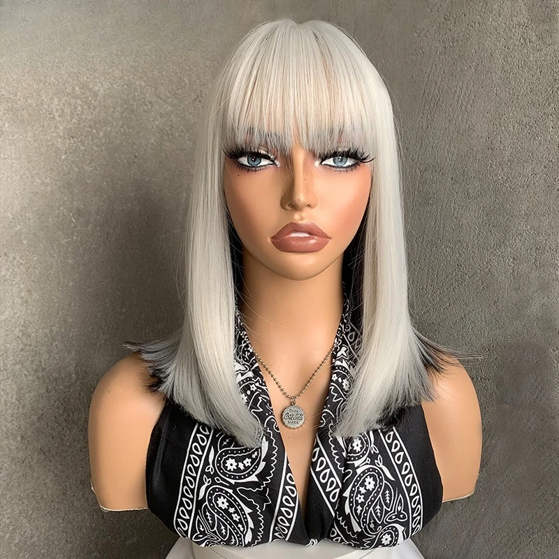 European and American fashion short straight hair Bobo head silver gray Qi bangs simulated scalp realistic mother hair wig cover
European and American fashion short straight hair Bobo head silver gray Qi bangs simulated scalp realistic mother hair wig cover