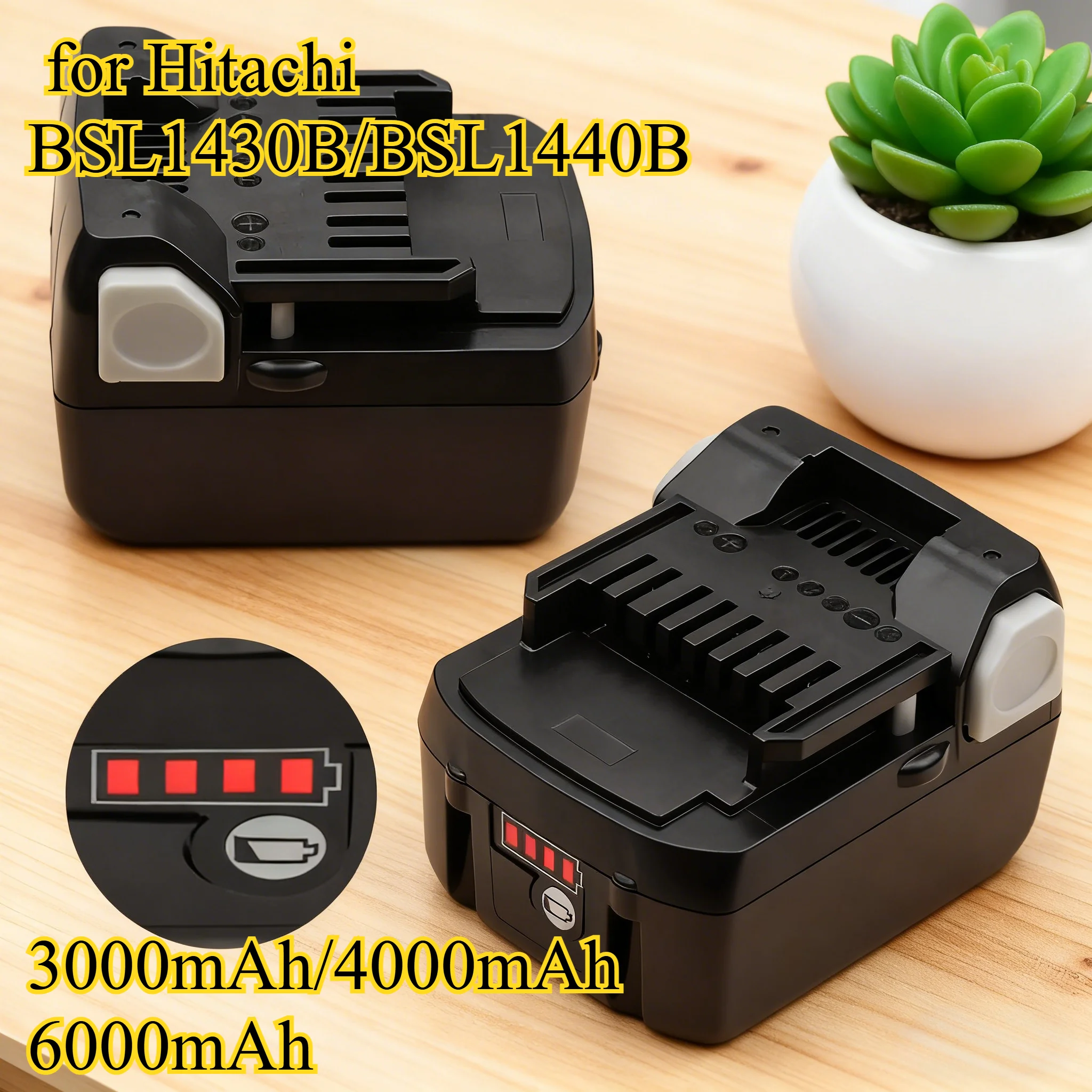 Сменный литий-ионный аккумулятор 6000 мАч, 14,4 В для Hitachi BSL1430B/BSL1440B, беспроводные электроинструменты, высокая емкость, длительное время работы
Сменный литий-ионный аккумулятор 6000 мАч, 14,4 В для Hitachi BSL1430B/BSL1440B, беспроводные электроинструменты, высокая емкость, длительное время работы