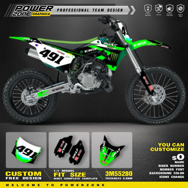 PowerZone Custom Team Graphics Backgrounds Decals For 3M Stickers Kit For KAWASAKI KX85 2014-2021 KX85 KX100 Number 11
PowerZone Custom Team Graphics Backgrounds Decals For 3M Stickers Kit For KAWASAKI KX85 2014-2021 KX85 KX100 Number 11